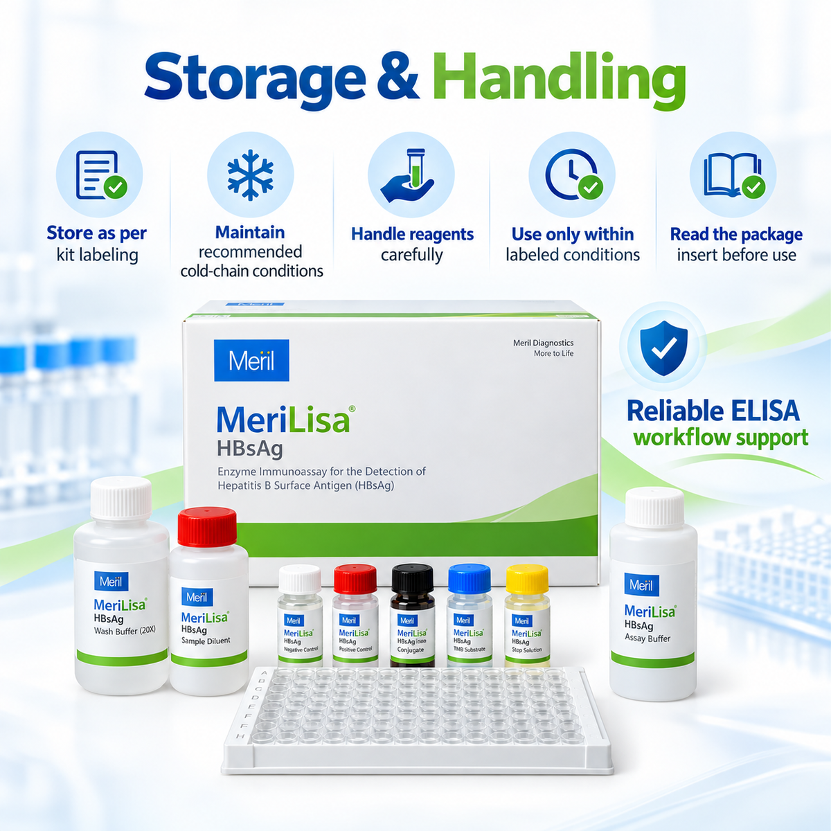 Meril MeriLisa HBsAg ELISA 96 Tests | Microsidd
