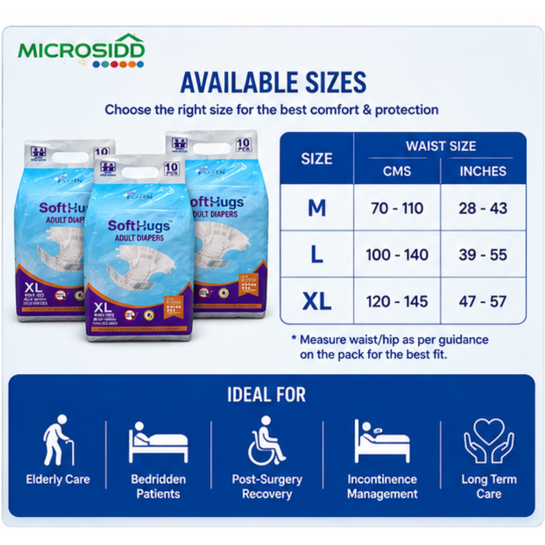 Microsidd Adult Diapers pack of 10 three packs 30 diapers