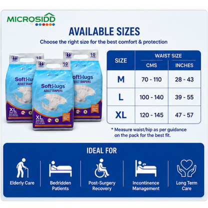 Microsidd Adult Diapers pack of 10 three packs 30 diapers