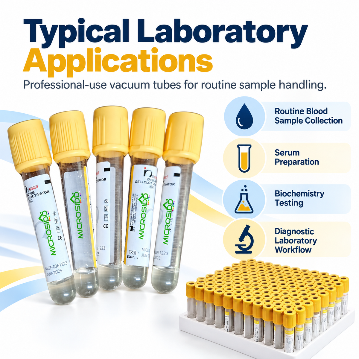Microsidd Gel Vacuum Blood Collection Tubes 4ml | 100 Pack