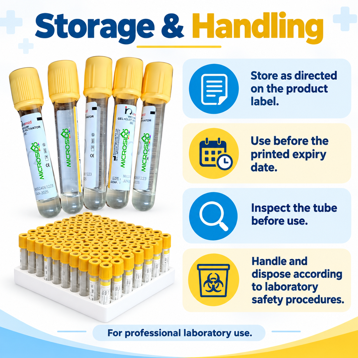 Microsidd Gel Vacuum Blood Collection Tubes 4ml | 100 Pack