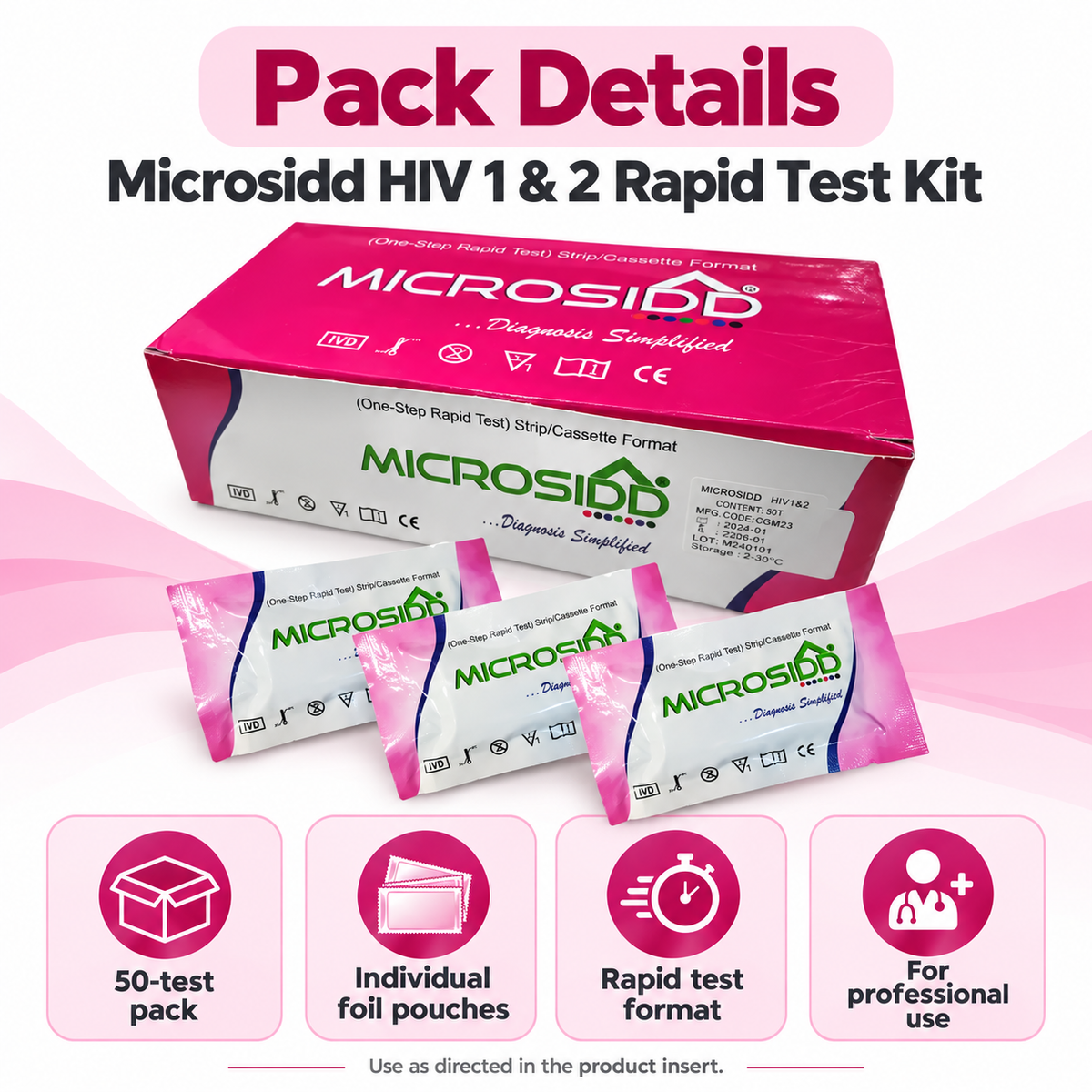 Microsidd HIV 1 & 2 Rapid Test Kit – 50 Tests