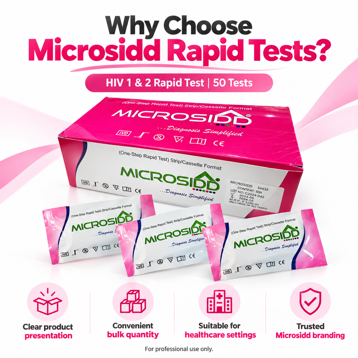 Microsidd HIV 1 & 2 Rapid Test Kit – 50 Tests