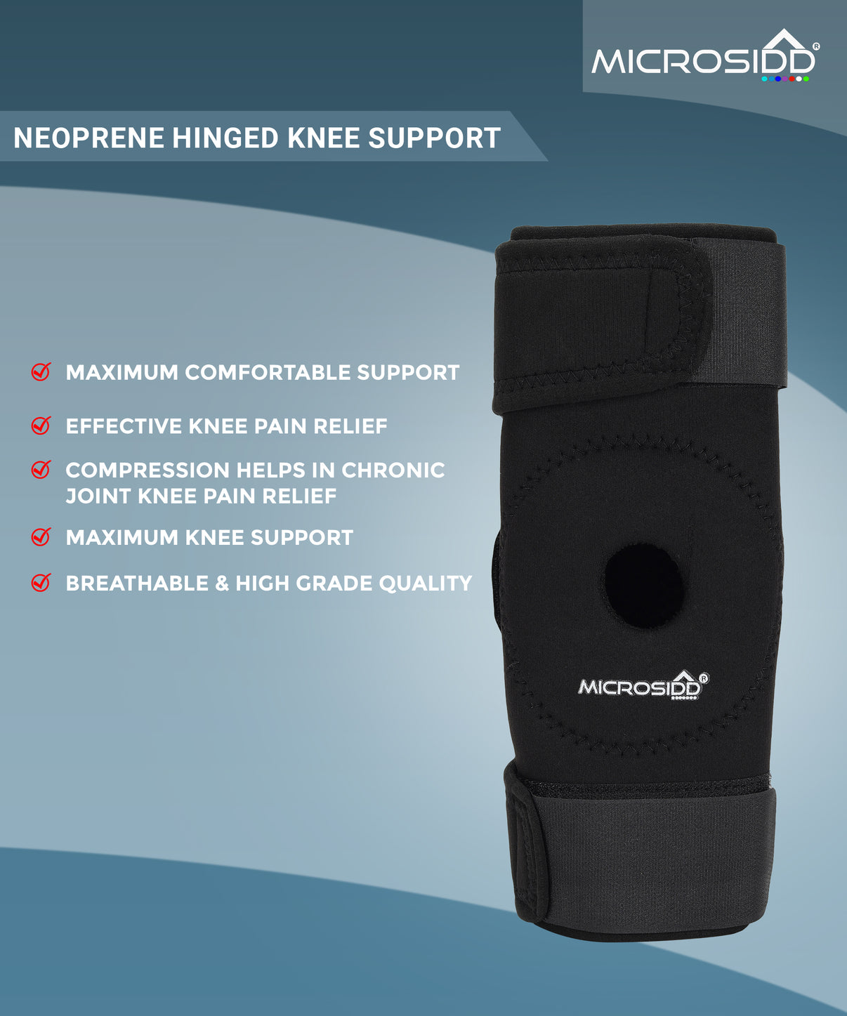 Microsidd Hinged Knee Brace made from Neoprene