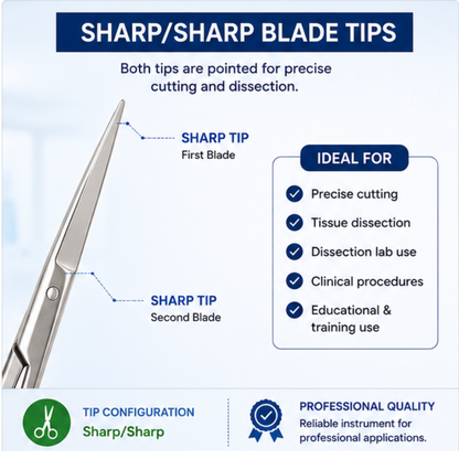 Microsidd Surgical Dissecting Scissor 6 Inch – Sharp/Sharp, Straight & Curved