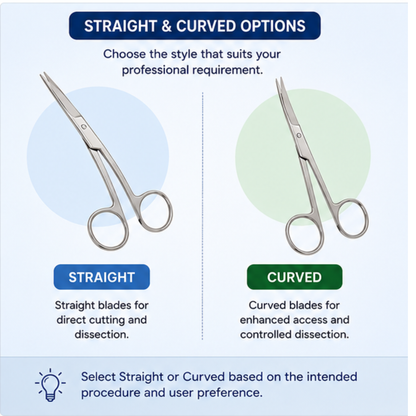 Microsidd Surgical Dissecting Scissor 6 Inch – Sharp/Sharp, Straight & Curved