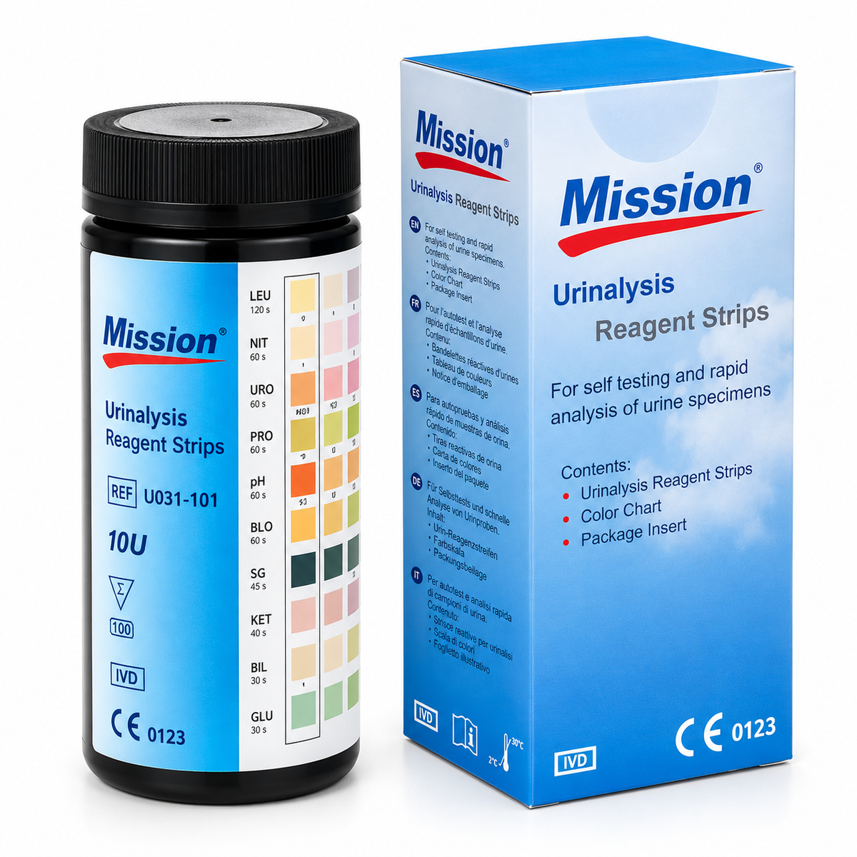 Mission 10U Urinalysis Reagent Strips | 10 Parameter Urine Test Strips | 100 Tests
