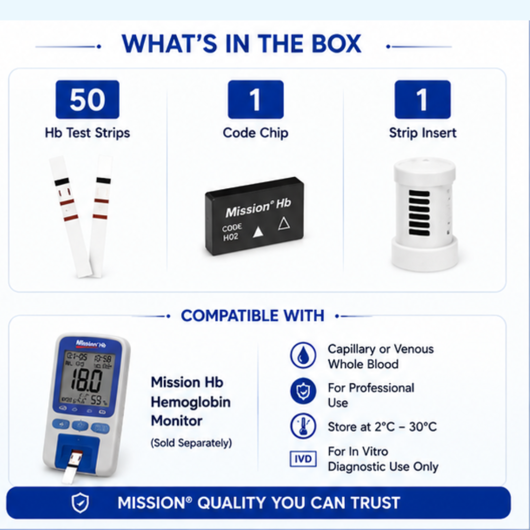 Mission Hemoglobin Test Strips – 50 Strips