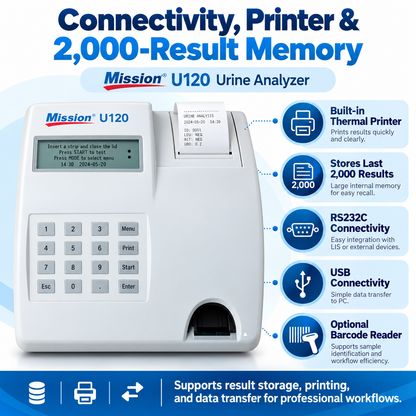 Mission U120 Urine Analyzer | Semi-Automated Urinalysis Analyzer | Up to 120 Tests/Hour