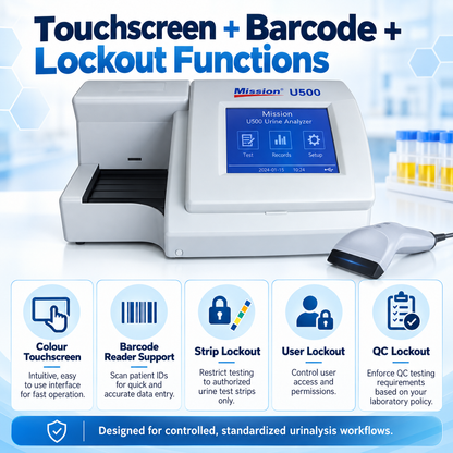 Mission U500 Urine Analyzer | Semi-Automatic Urinalysis Analyzer | 500 Tests/Hour