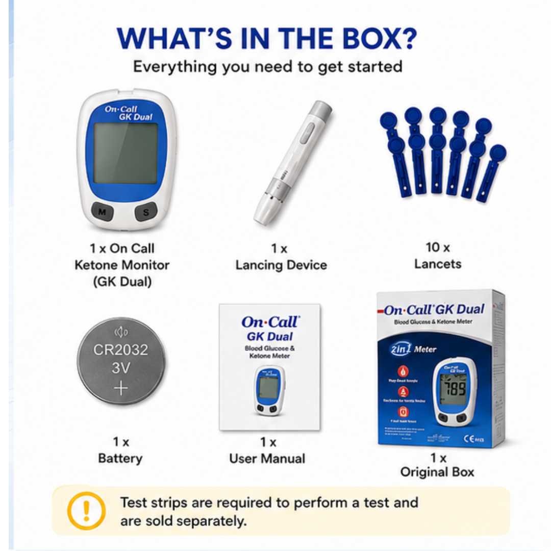 On Call Ketone Monitor – Blood Ketone & Glucose Monitoring System | GK Dual