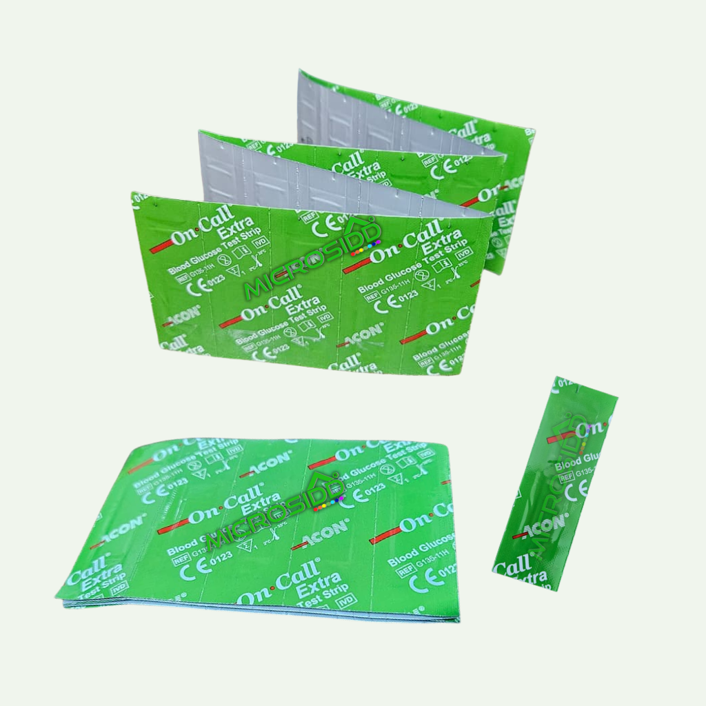 Oncall extra individually foiled glucometer strips