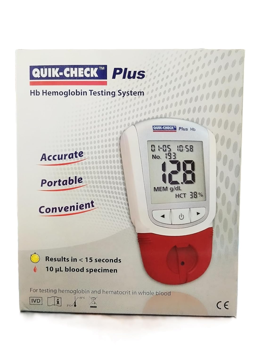 Quikchek Plus Hb Meter Hemoglobin Monitor from ACON