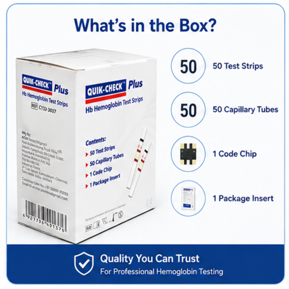 Quikchek Plus Hb Meter Strips 50 Pack