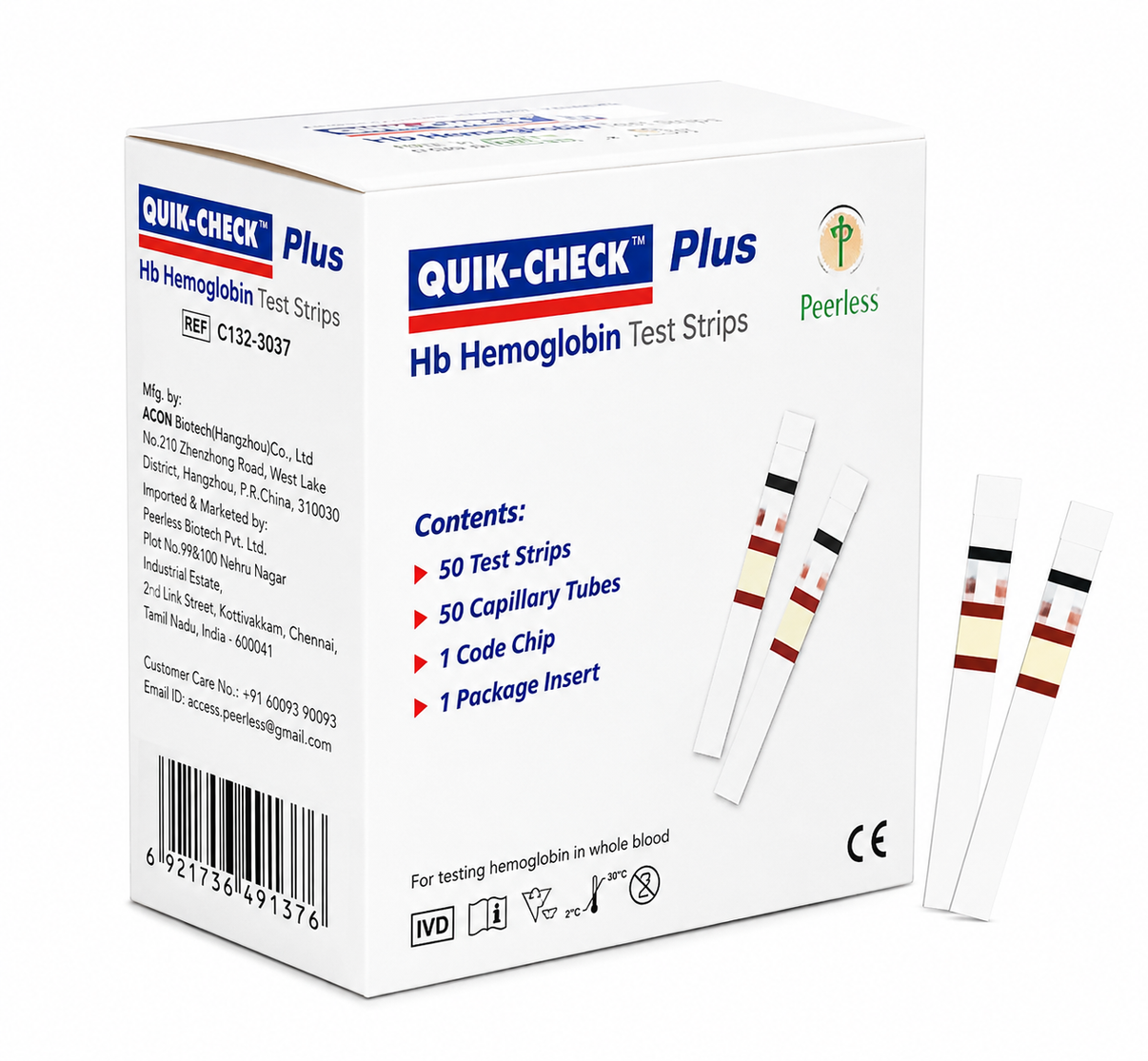 Quikchek Plus Hb Meter Strips 50 Pack
