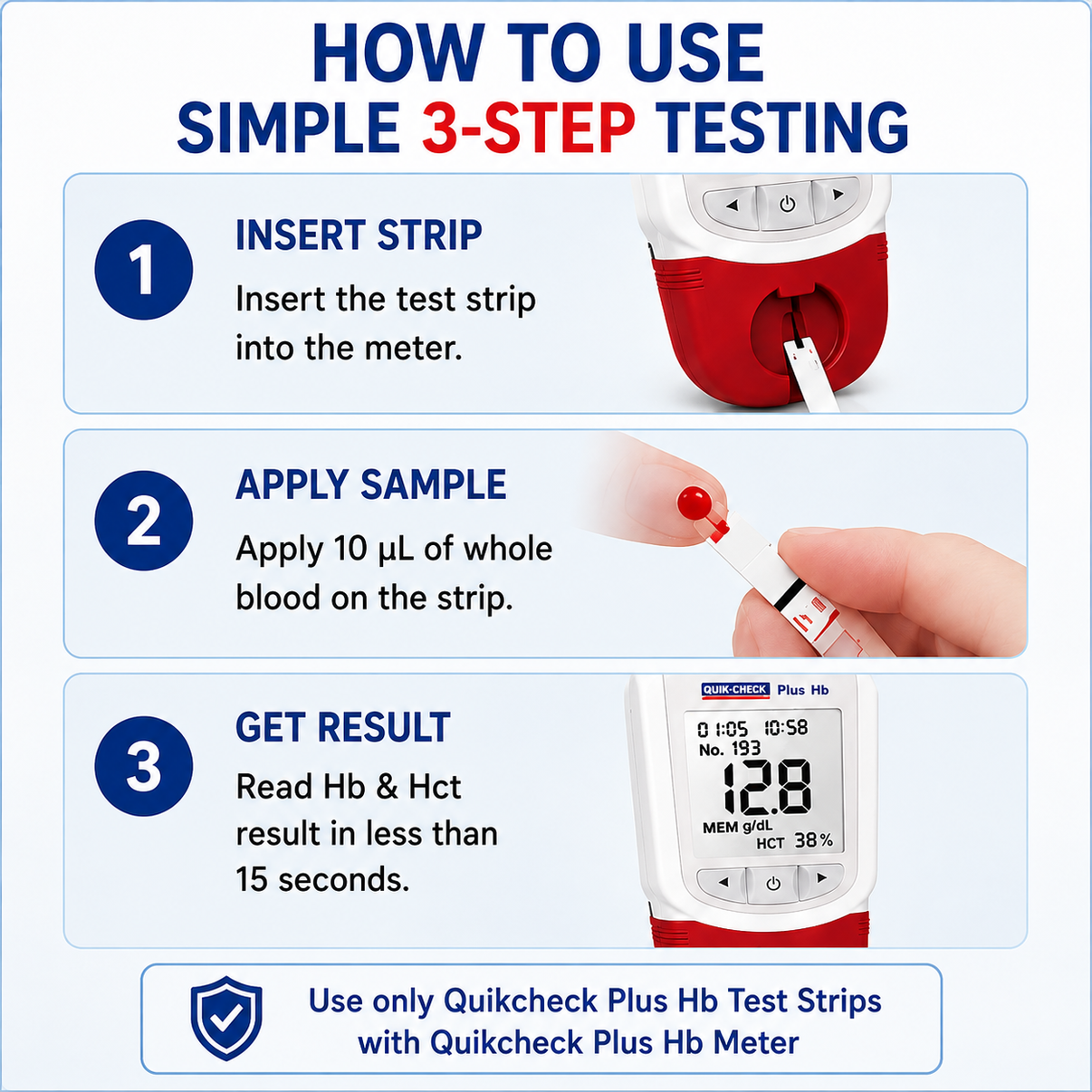 Quikchek Plus Hb Meter with 50 Strips