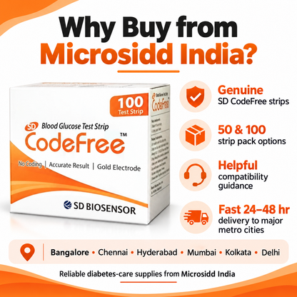 SD CodeFree strips compatible with SD CodeFree glucometer