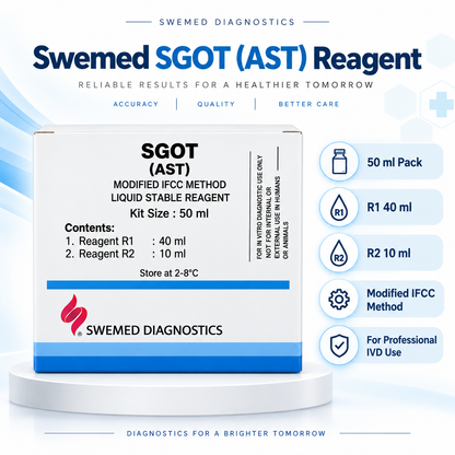 SGOT (AST) Liquid Stable Reagent Kit 50 ml – Modified IFCC Kinetic Method
