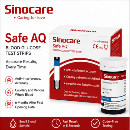 Sinocare Safe AQ Smart Blood Glucose Test Strips