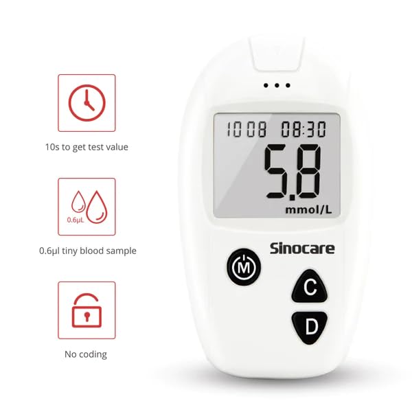 Sinocare Safe Accu Glucometer Test Strips 50's Pack