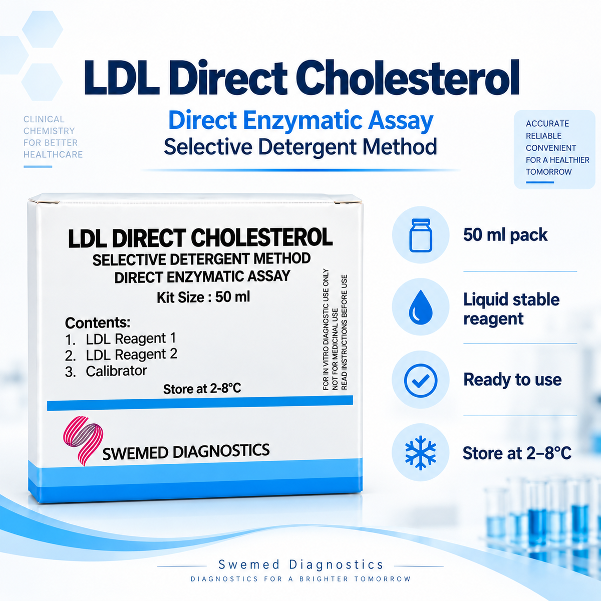 Swemed Direct LDL Cholesterol Reagent 50ml Direct Enzymatic Microsidd