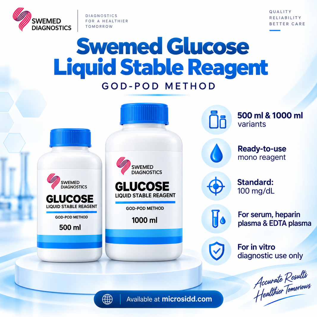 Swemed Glucose Reagent Kit | GOD-POD Method | 500 ml & 1000 ml