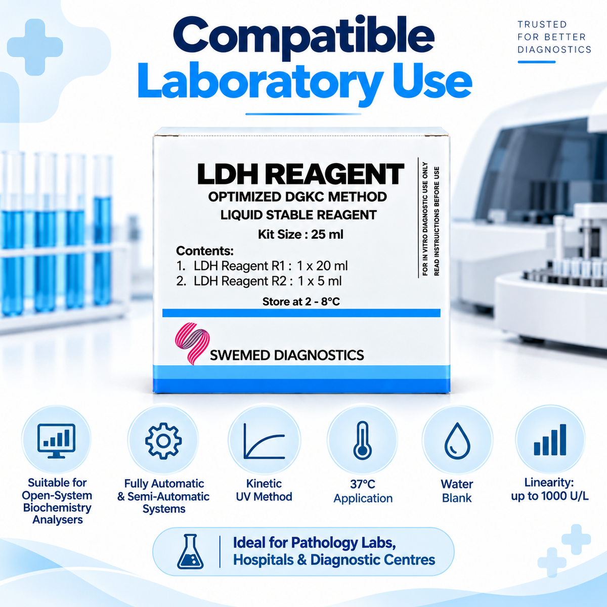 Swemed LDH Reagent 25ml Optimized DGKC Method Microsidd