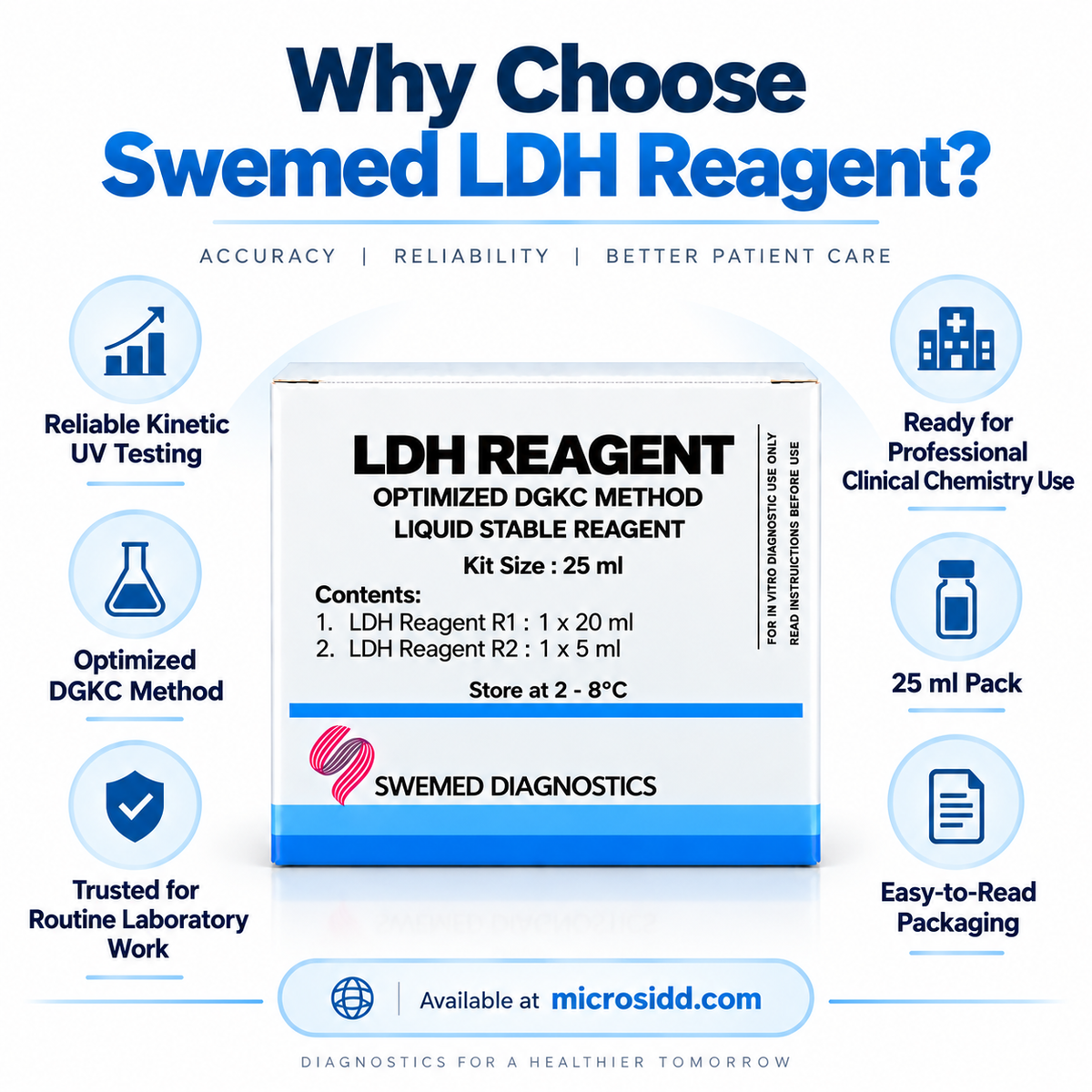 Swemed LDH Reagent 25ml Optimized DGKC Method Microsidd