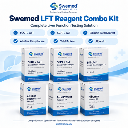 Swemed LFT Reagent Combo SGOT SGPT Bilirubin ALP Protein Albumin 1