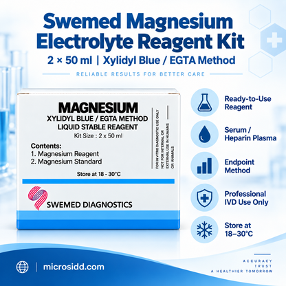 Swemed Magnesium Reagent 2x50ml Xylidyl Blue Method Microsidd