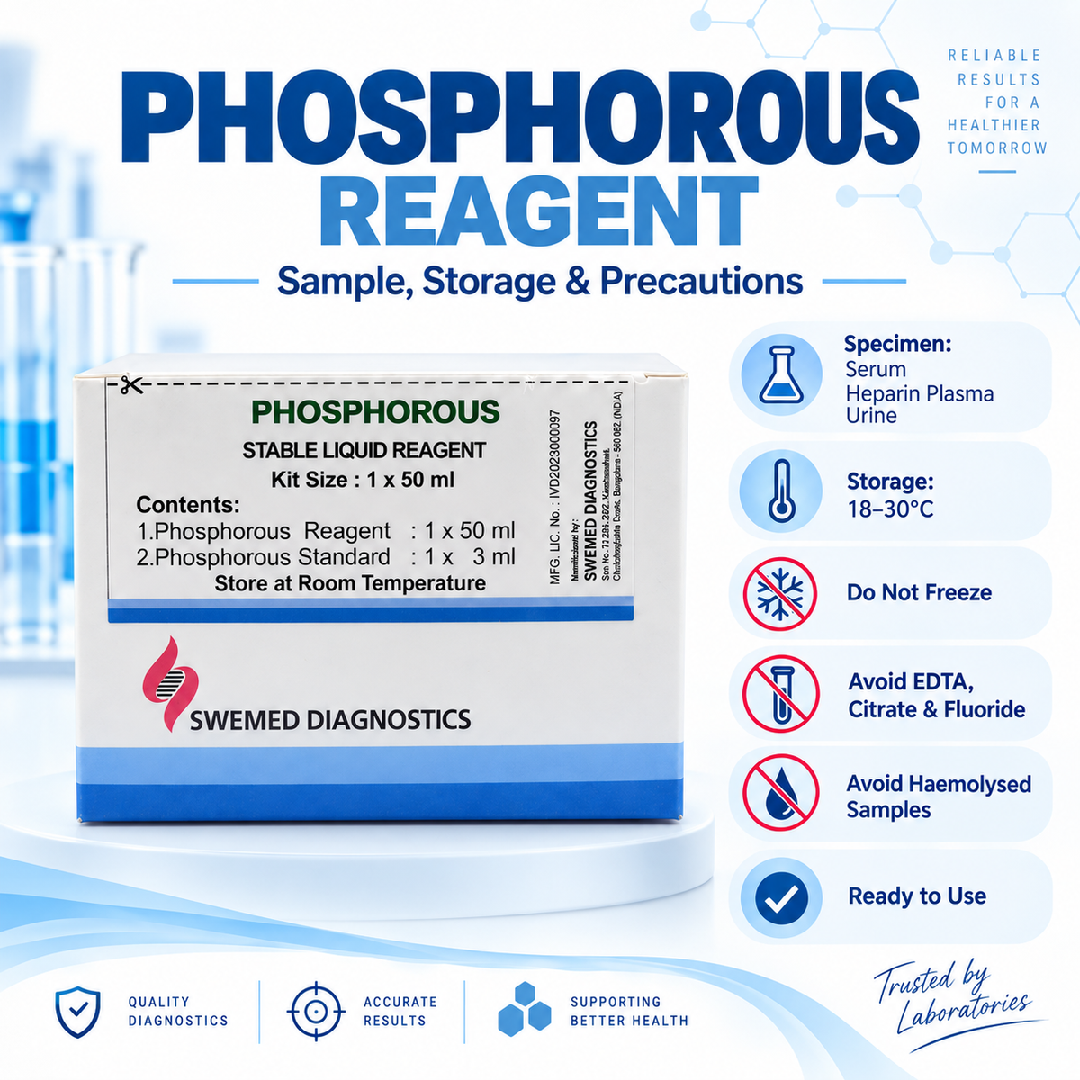 Swemed Phosphorus Reagent 2x50ml | UV Molybdate Method | Microsidd
