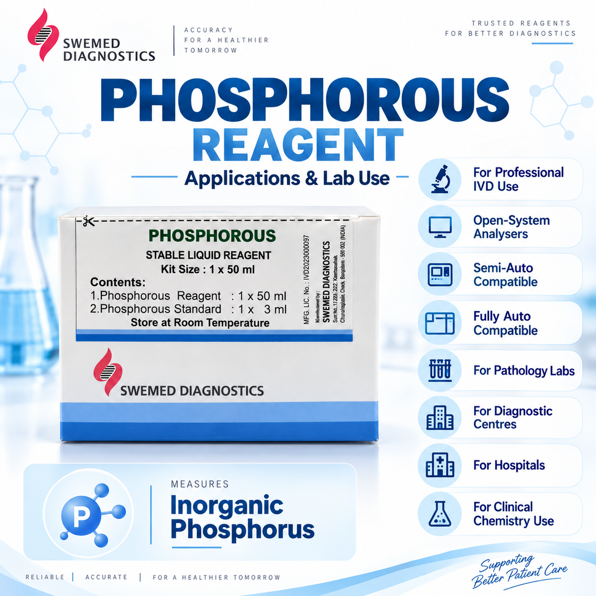 Swemed Phosphorus Reagent 2x50ml | UV Molybdate Method | Microsidd
