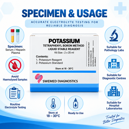 Swemed Potassium Reagent 2x25ml Electrolyte Kit Microsidd