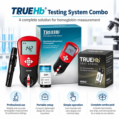 TrueHb Hemoglobin Meter with 50 Strips | Hb Combo | Microsidd