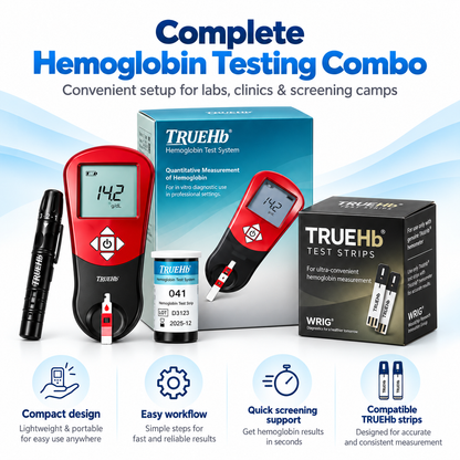 TrueHb Hemoglobin Meter with 50 Strips | Hb Combo | Microsidd