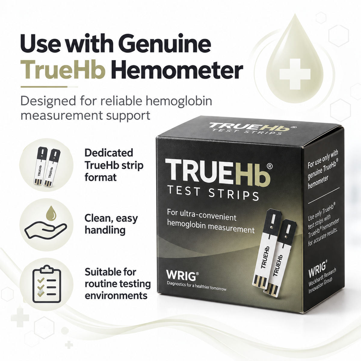 TrueHb Hemoglobin Test Strips 50 | TrueHb Meter | Microsidd