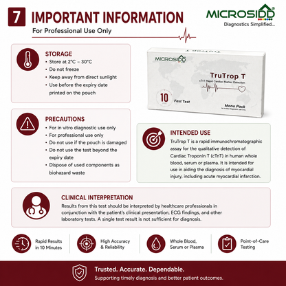 Trutrop T Troponin T Cardiac Rapid Test Kit | Rapid Cardiac Troponin T (cTnT) Test | Point-of-Care Cardiac Marker | Buy Online from Microsidd
