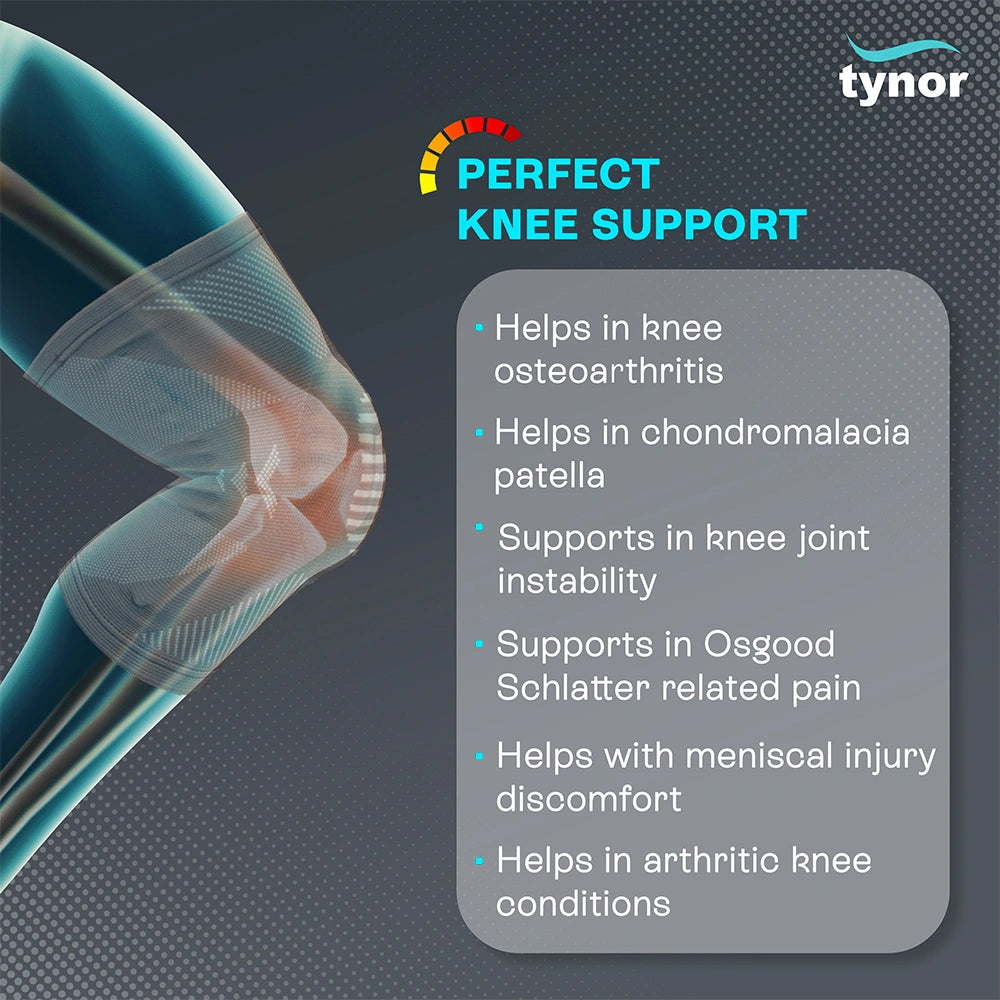 Tynor Cap Patella Knee Support D07 | Patellar Knee Brace for Pain Relief &amp; Stability | Sizes S, M, L, XL, XXL