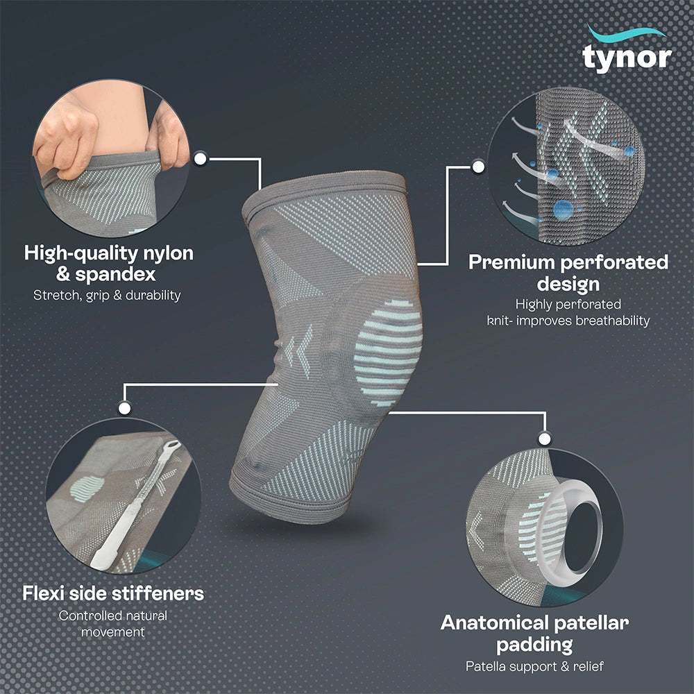 Tynor Cap Patella Knee Support D07 | Patellar Knee Brace for Pain Relief &amp; Stability | Sizes S, M, L, XL, XXL