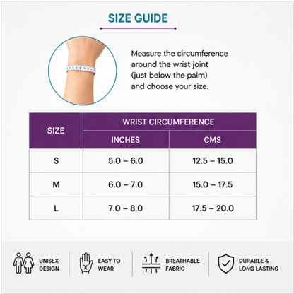 Tynor E05 Wrist Brace Double Lock | Grey Wrist Support – S, M & L
