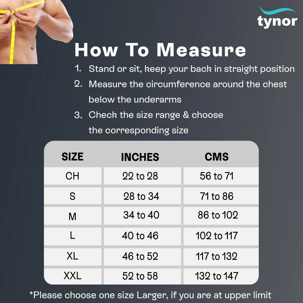 Tynor Pouch Arm Sling Tropical Size Chart