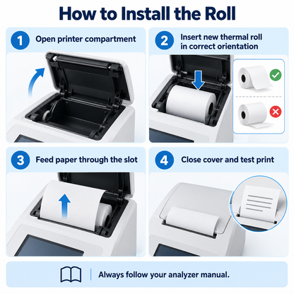 Urine Chemistry Analyzer Thermal Printer Rolls | 57/58mm | Pack of 6