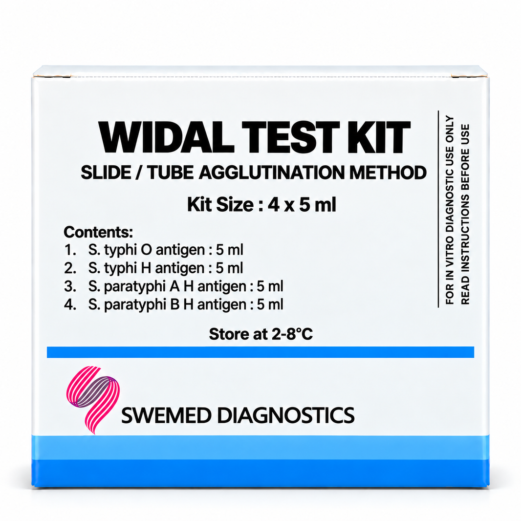 Widal Test Kit 4 × 5 ml – Stained Antigen Agglutination Kit