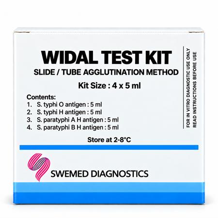Widal Test Kit 4 × 5 ml – Stained Antigen Agglutination Kit