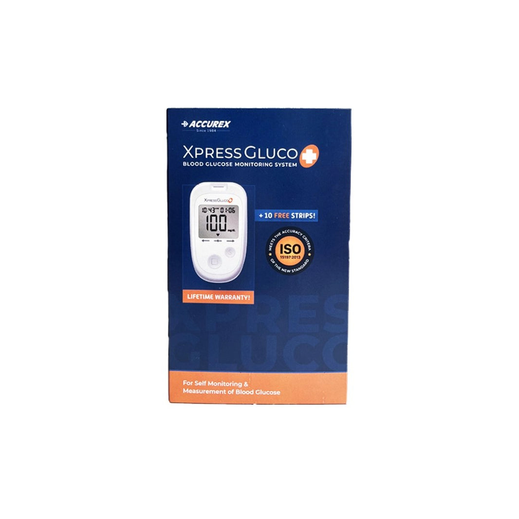 Accurex Xpress Gluco+ Blood Glucose Test Strips 100's Pack | Compatible with Xpress Gluco+ Meter | No Coding | Electrochemical Biosensor