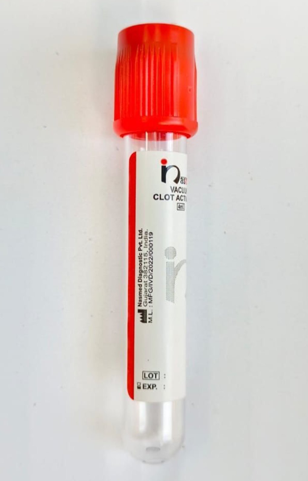 clot activator blood collection test tube