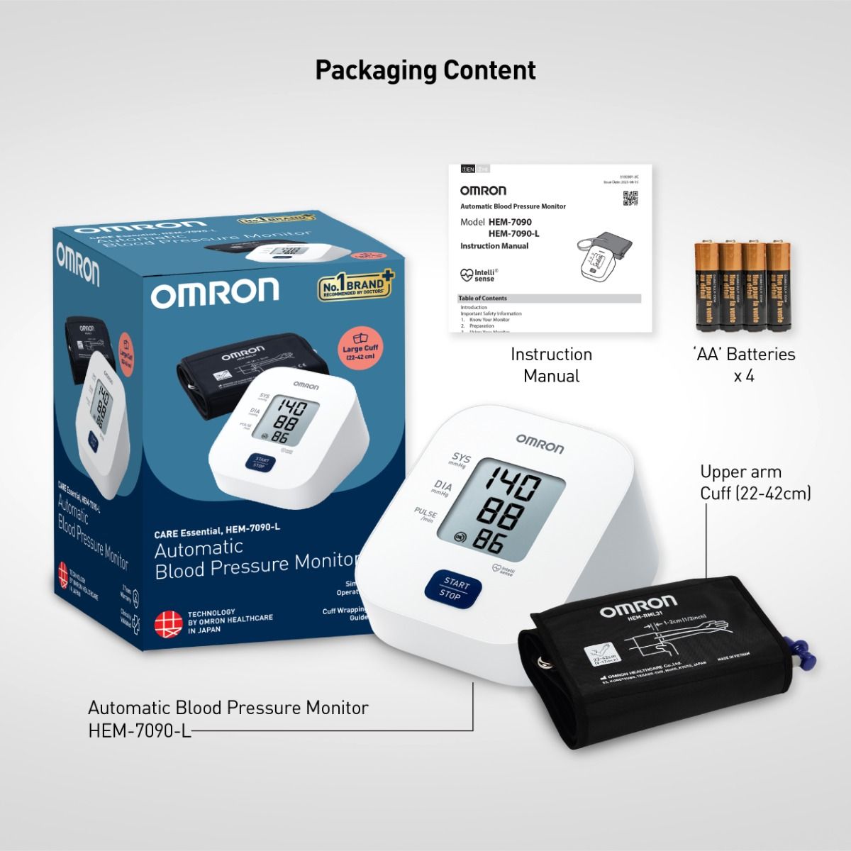 Omron HEM-7090-LIN BP Monitor with Large Cuff | Buy Online