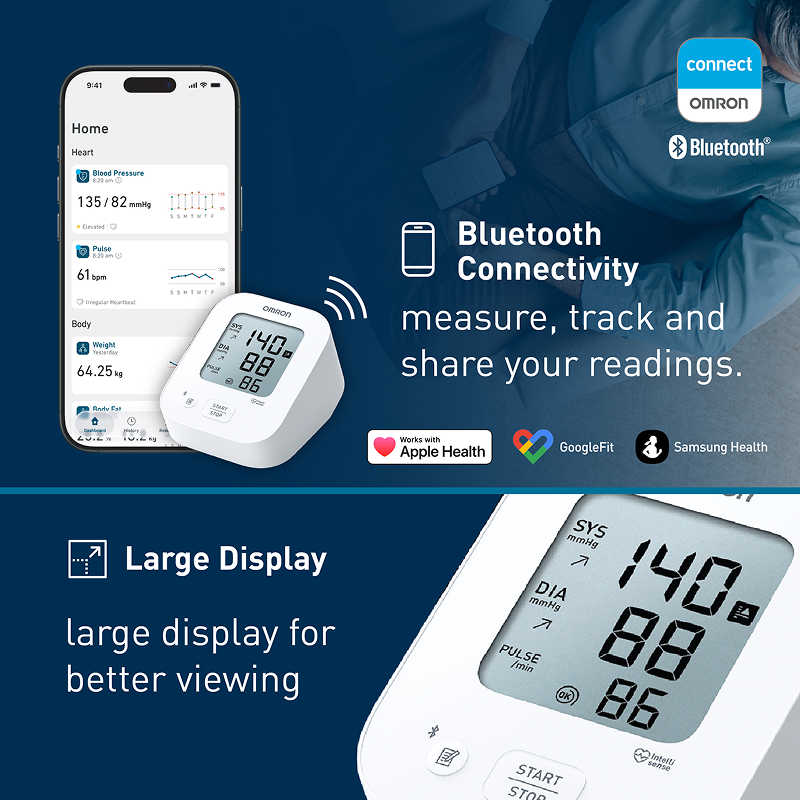 Omron HEM-7183T1-FLBIN BP Monitor with Bluetooth & AC Adapter