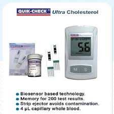 ACON QuikCheck Cholesterol Monitoring Device | Digital Total Cholesterol Meter with 5 Free Test Strips | Home & Professional Cholesterol Testing