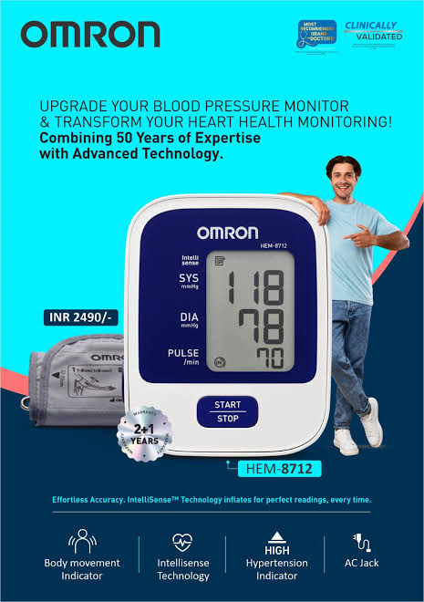 Omron HEM-8712 Blood Pressure Monitor | Automatic Digital BP Machine